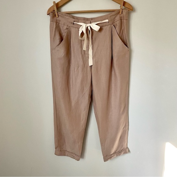 Aritzia  Wilfred Linen Allant Pant Taupe - Picture 3 of 12